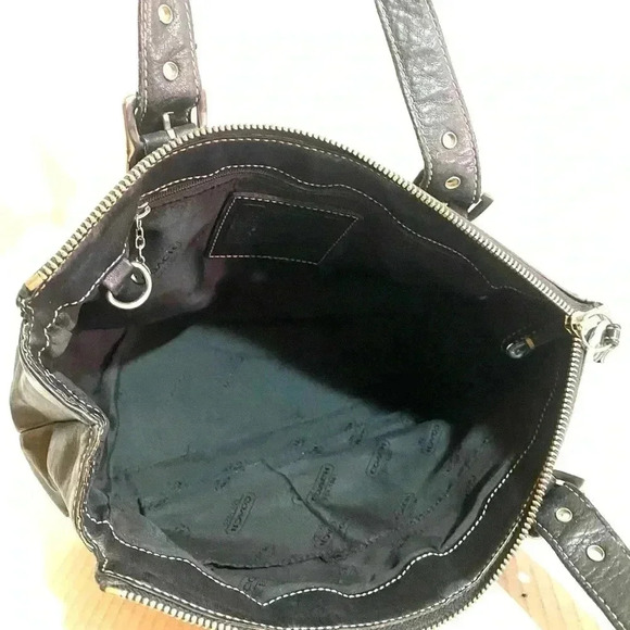 Coach vintage black leather satchel handbag - Picture 5 of 7